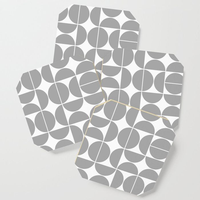 Mid Century Modern Geometric 04 Grey Coaster