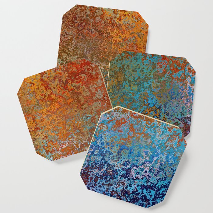Vintage Rust, Terracotta And Blue Coaster