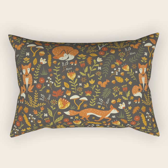 Fox In An Autumn Garden Rectangular Pillow