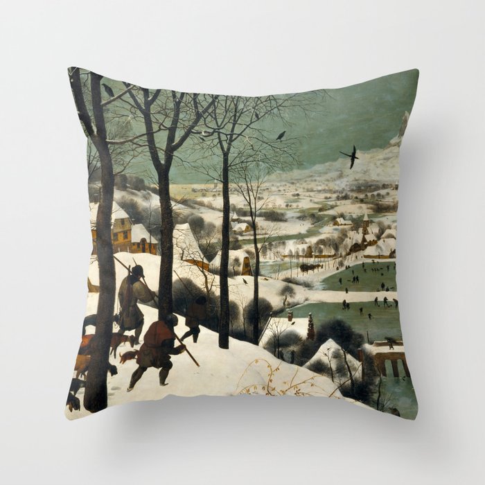 The Hunters In The Snow, Pieter Bruegel The Elder Throw Pillow