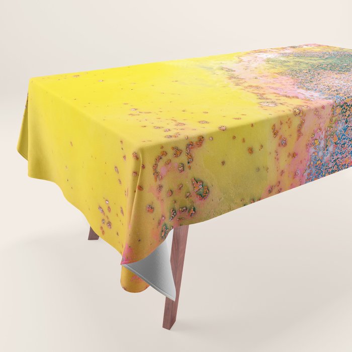 Random Bliss, Abstract Graphic Digital Art, Resin Art Painting Colorful Eclectic Bohemian Tablecloth