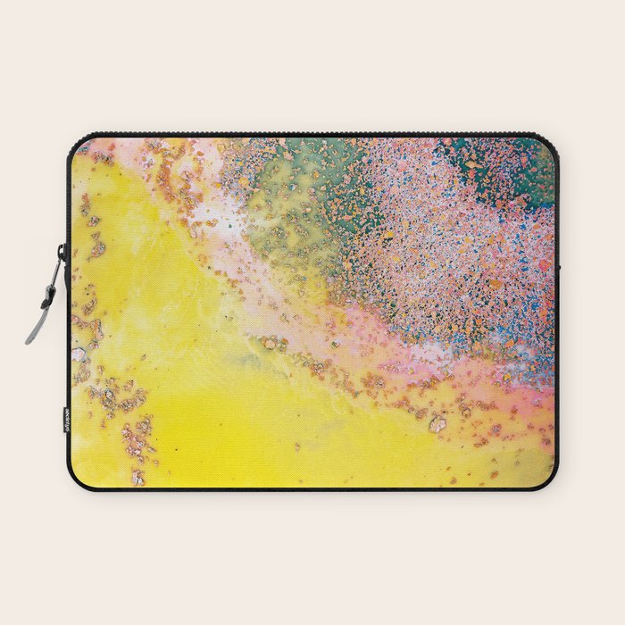Random Bliss, Abstract Graphic Digital Art, Resin Art Painting Colorful Eclectic Bohemian Laptop Sleeve