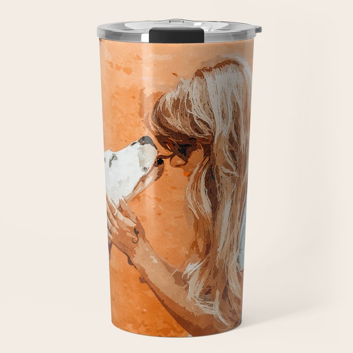Pet Bound | Dalmatian Dog Lover Friendship Companion | Modern Bohemian Woman Puppy Animals Love Travel Mug
