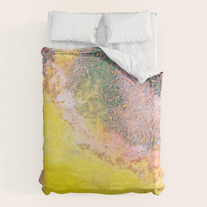 Random Bliss, Abstract Graphic Digital Art, Resin Art Painting Colorful Eclectic Bohemian Duvet Cover