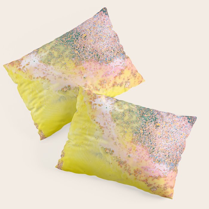 Random Bliss, Abstract Graphic Digital Art, Resin Art Painting Colorful Eclectic Bohemian Pillow Sham