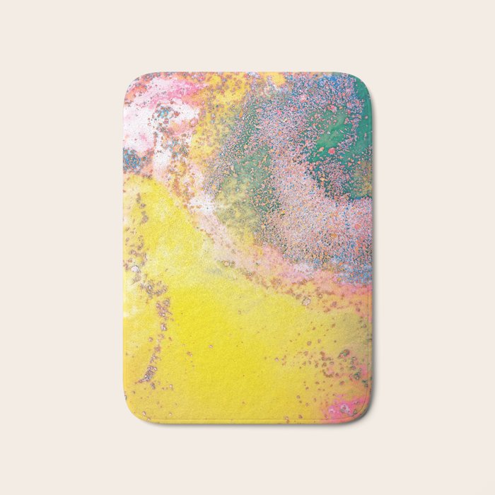 Random Bliss, Abstract Graphic Digital Art, Resin Art Painting Colorful Eclectic Bohemian Bath Mat
