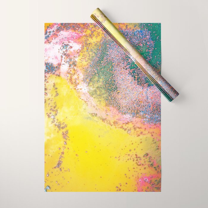 Random Bliss, Abstract Graphic Digital Art, Resin Art Painting Colorful Eclectic Bohemian Wrapping Paper