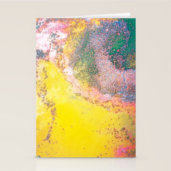 Random Bliss, Abstract Graphic Digital Art, Resin Art Painting Colorful Eclectic Bohemian Stationery Card