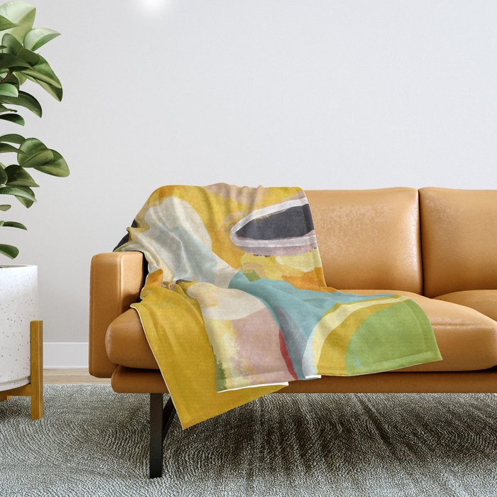 Sunshine Fall Garden Leaves Throw Blanket