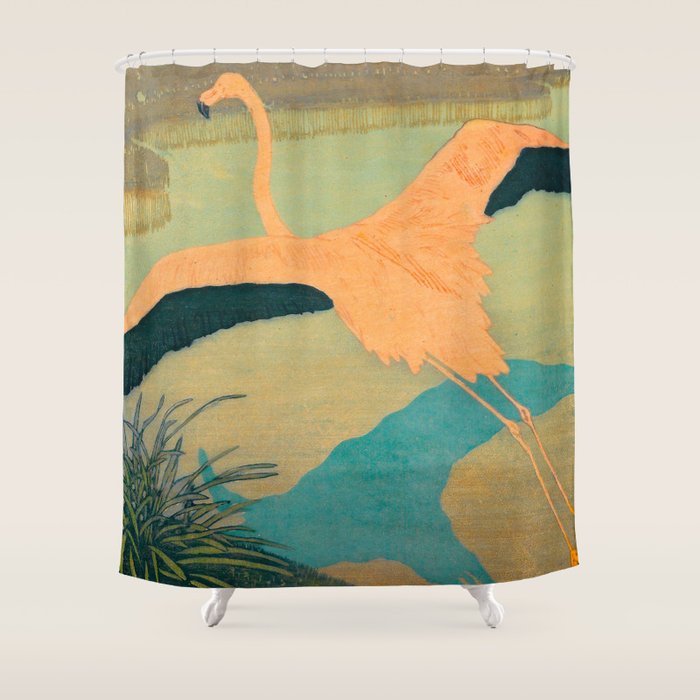 Carl Moser - Flamingo Pastel Colors Shower Curtain