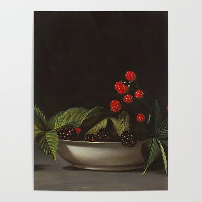 Blackberries - Raphaelle Peale - C.1813 Oil Paintig Poster