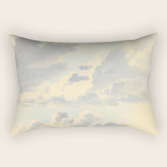 Watercolor Painting Sunrise Clouds Rectangular Pillow