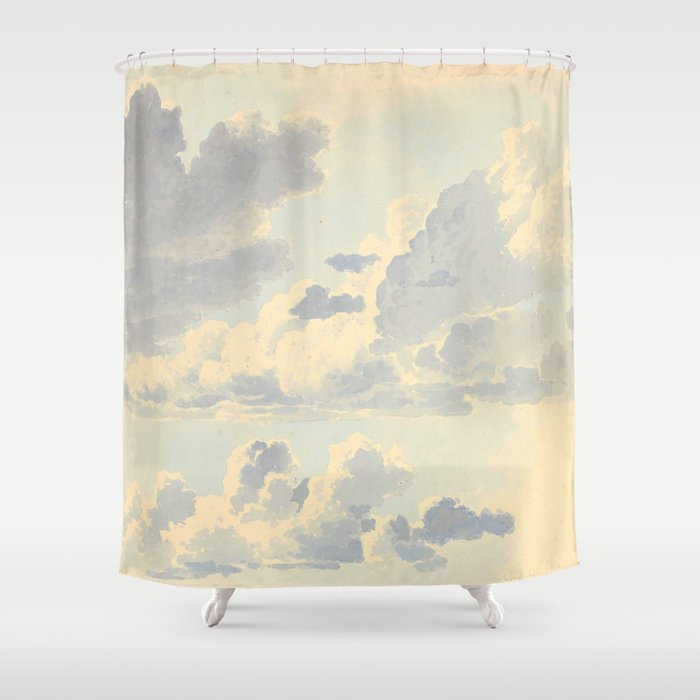 Watercolor Painting Sunrise Clouds Shower Curtain