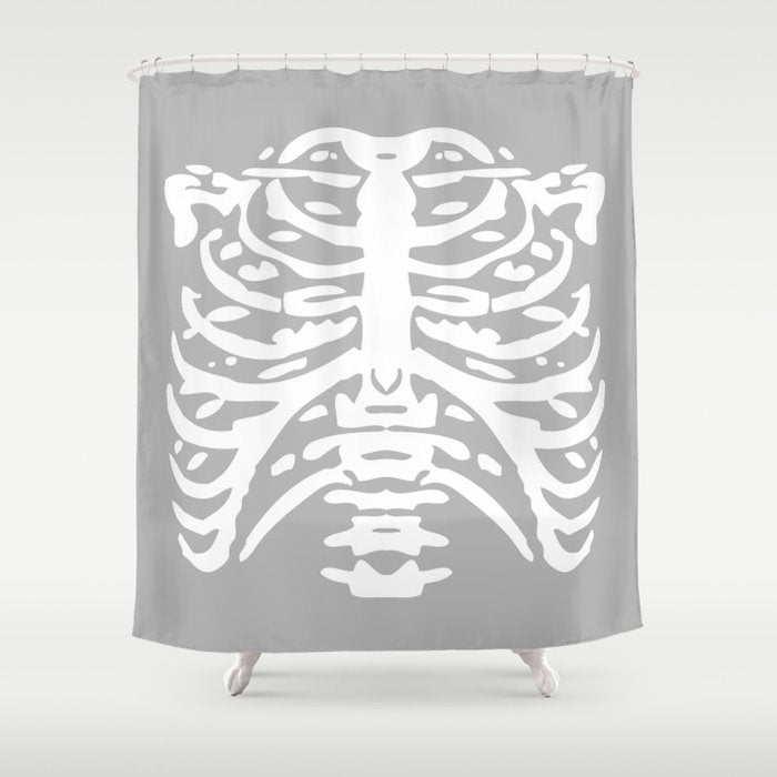 Human Rib Cage Pattern Gray 2 Shower Curtain