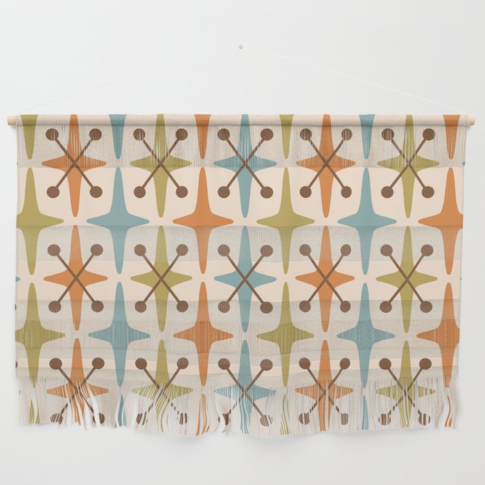 Mid Century Modern Googie Star Pattern Mid Mod Wall Hanging