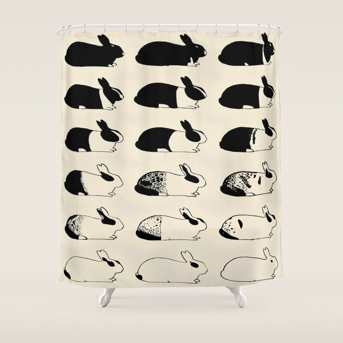 Studies Of Heredity In Rabbits- William E.Castle - 1919 Cute Bunny Pattern Shower Curtain