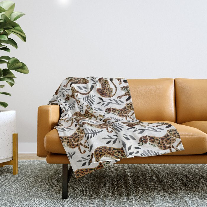Cheetah Collection - Mocha & Black Palette Throw Blanket