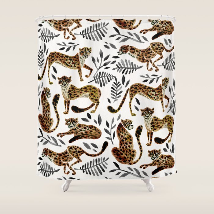 Cheetah Collection - Mocha & Black Palette Shower Curtain