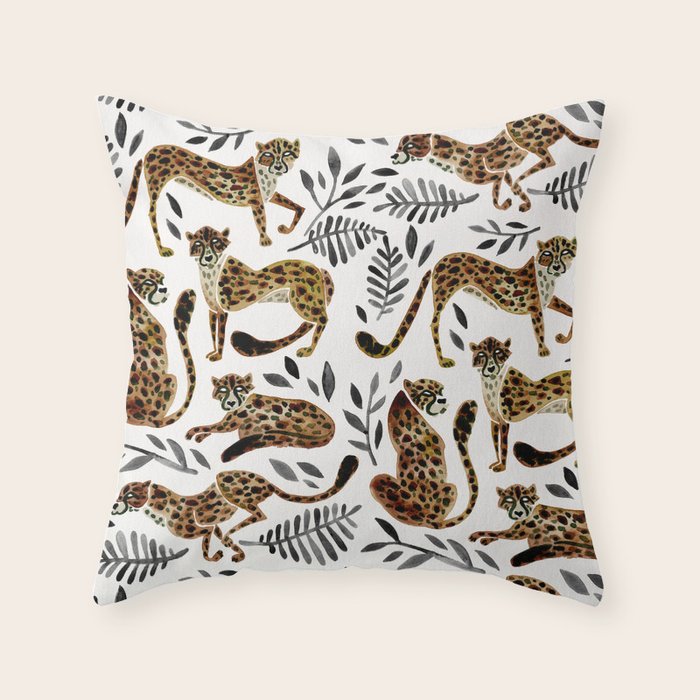 Cheetah Collection - Mocha & Black Palette Throw Pillow