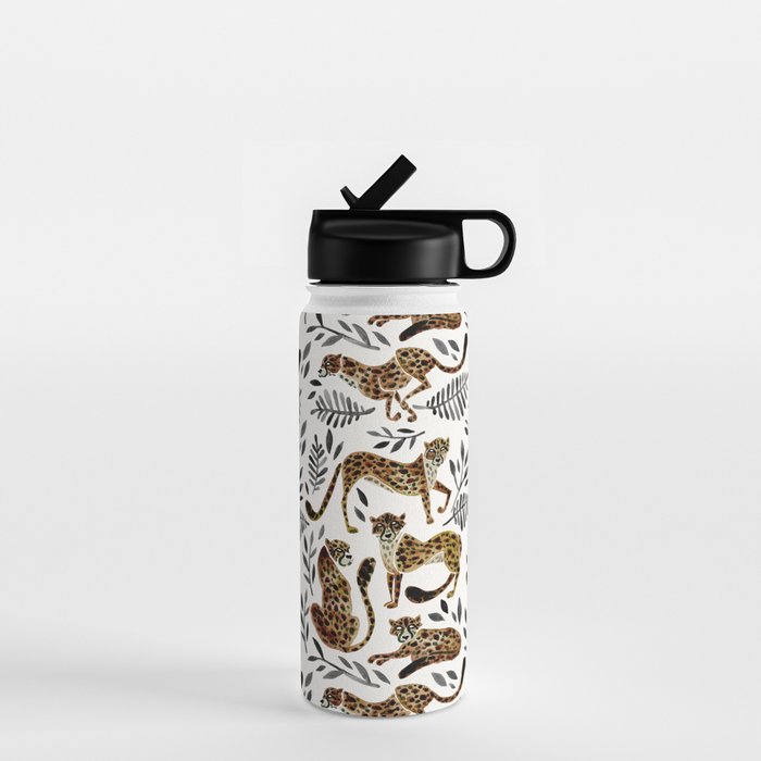 Cheetah Collection - Mocha & Black Palette Water Bottle