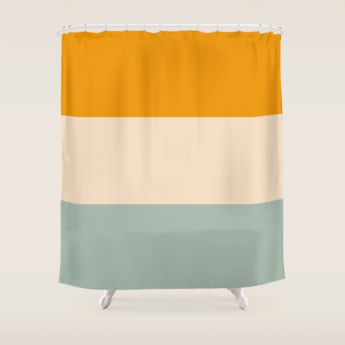 Heracles - Minimal Summer Retro Stripes Shower Curtain