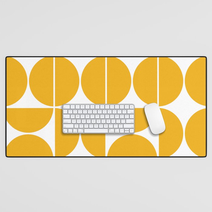 Mid Century Modern Yellow Square Desk Mat