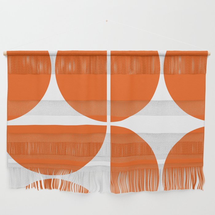 Mid Century Modern Orange Square Wall Hanging