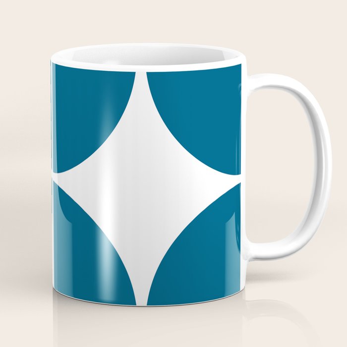Mid Century Modern Blue Square Coffee Mug