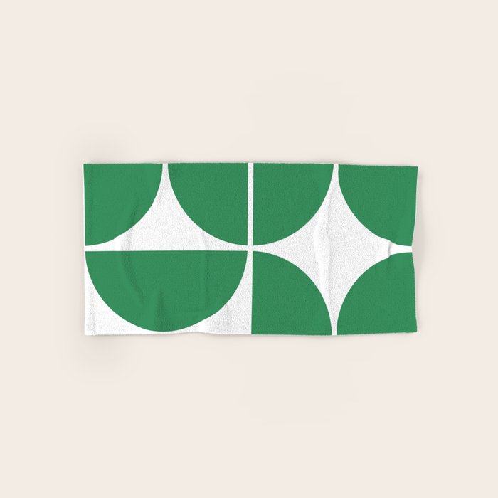 Mid Century Modern Green Square Bath Towel