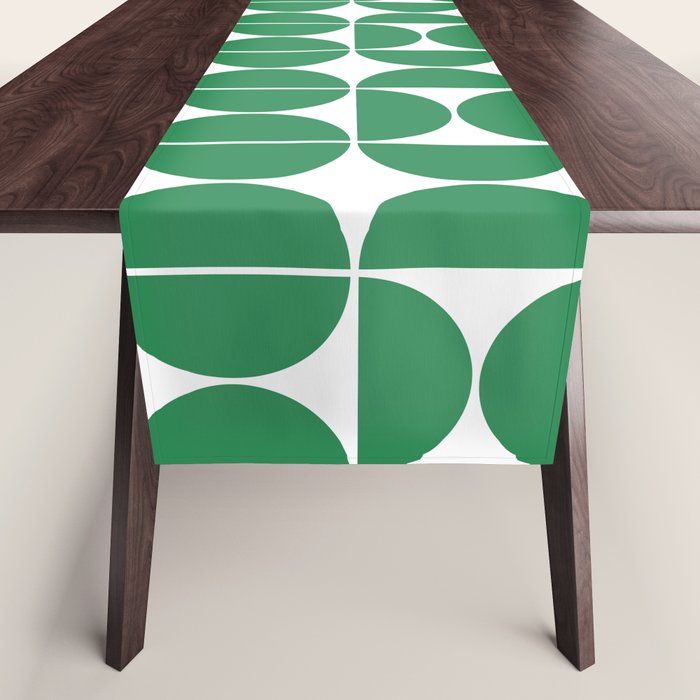 Mid Century Modern Green Square Table Runner
