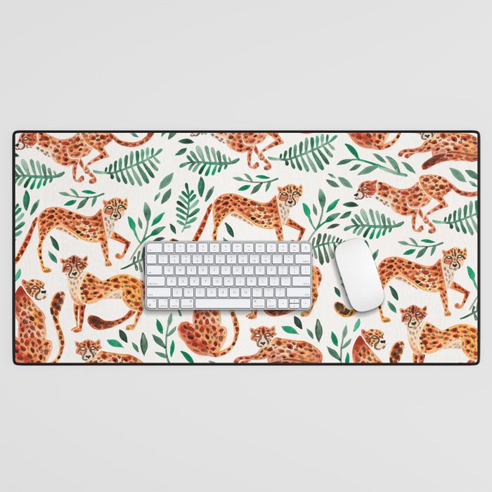 Cheetah Collection - Orange & Green Palette Desk Mat