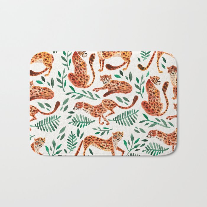Cheetah Collection - Orange & Green Palette Bath Mat