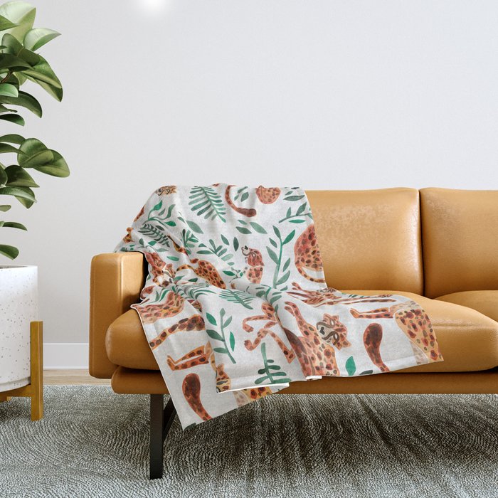 Cheetah Collection - Orange & Green Palette Throw Blanket