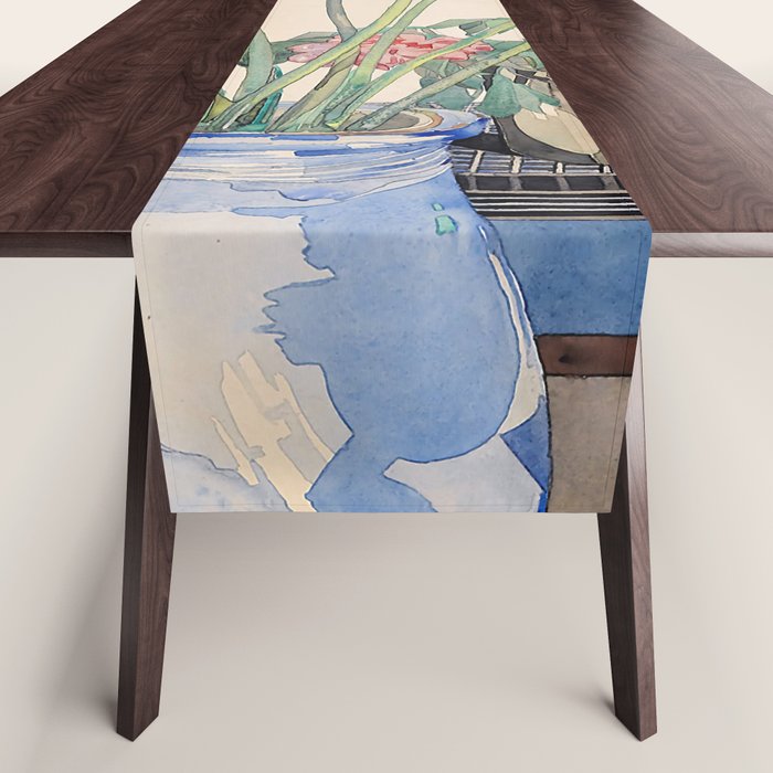 Charles Rennie Mackintosh "White Tulips" Table Runner