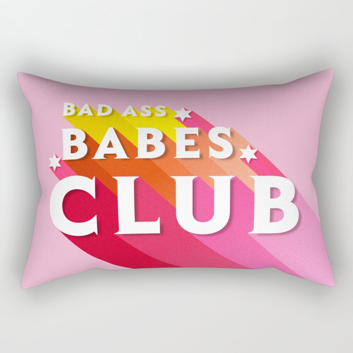 Bad Ass Babes Club In Pink Rectangular Pillow