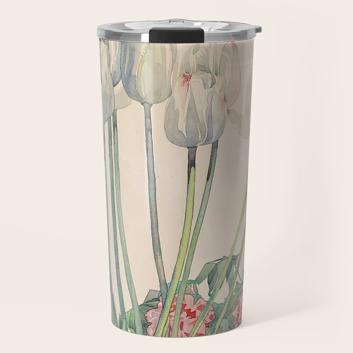 Charles Rennie Mackintosh "White Tulips" Travel Mug