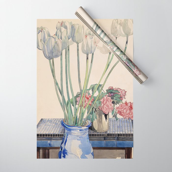 Charles Rennie Mackintosh "White Tulips" Wrapping Paper