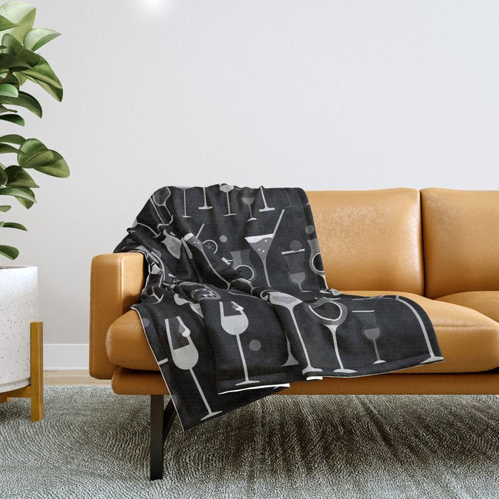 Retro Vintage Cocktail Pattern 3 Throw Blanket