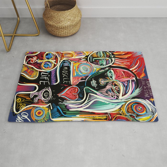 Muscle Is Life Street Art Graffiti Love Rug