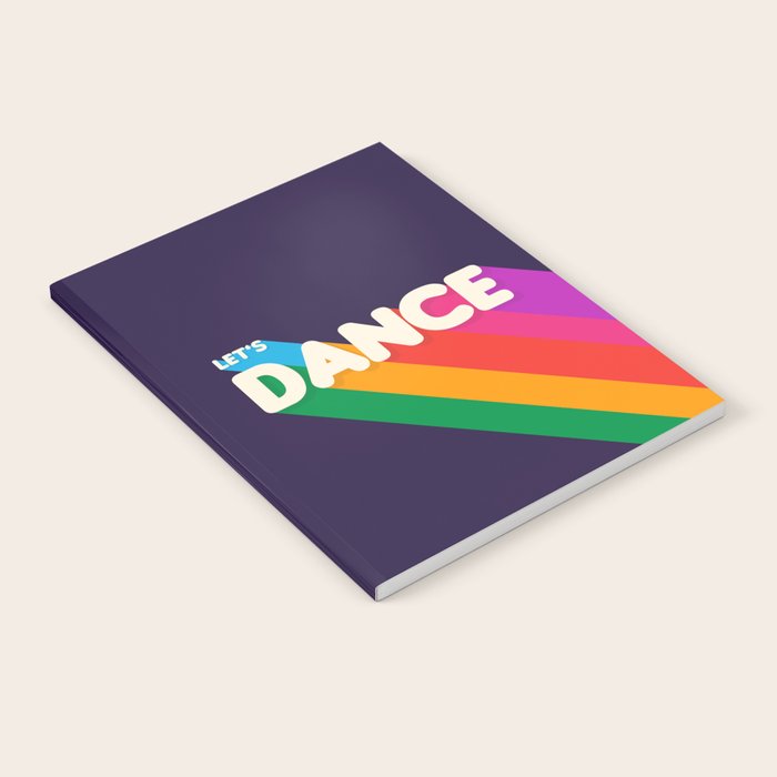 Rainbow Dance Typography- Let'S Dance Notebook