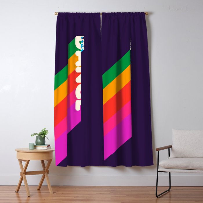 Rainbow Dance Typography- Let'S Dance Window Curtain