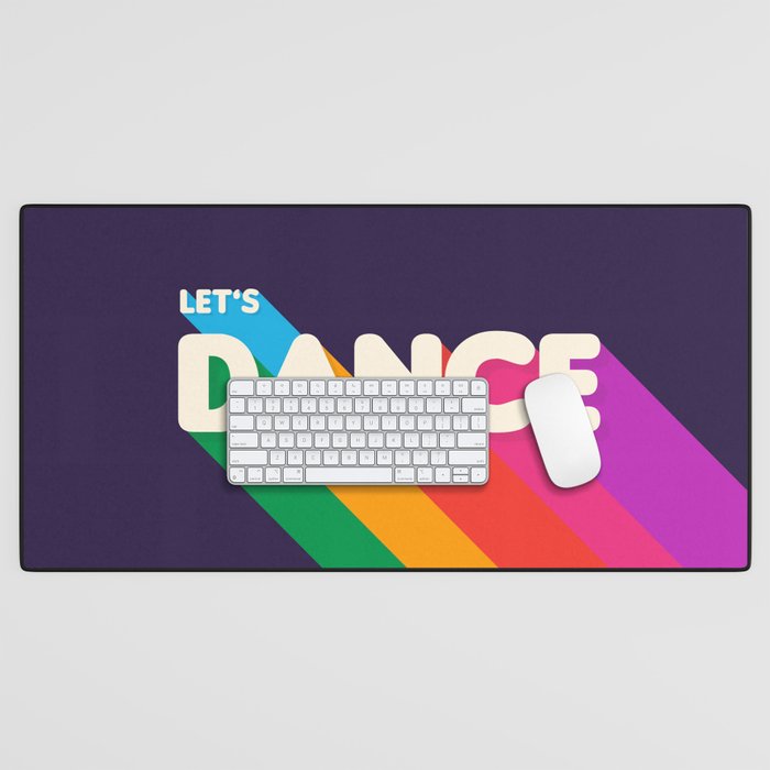 Rainbow Dance Typography- Let'S Dance Desk Mat