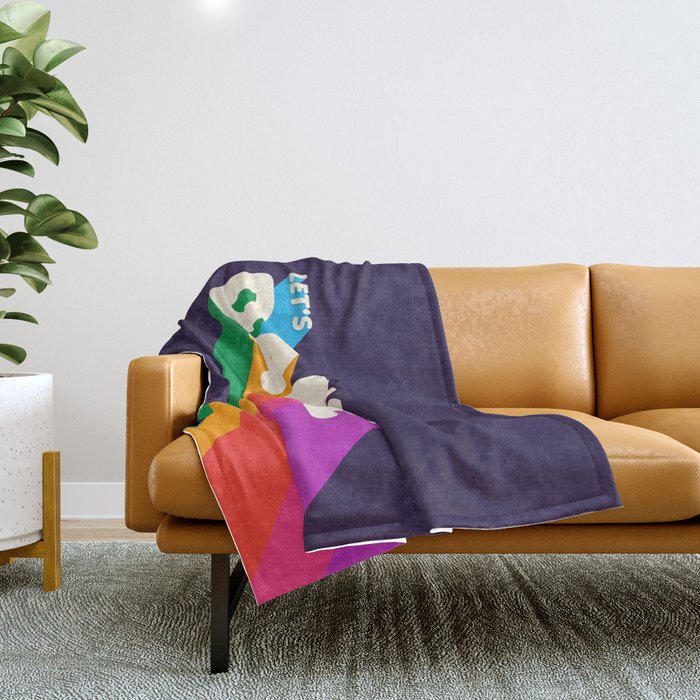 Rainbow Dance Typography- Let'S Dance Throw Blanket