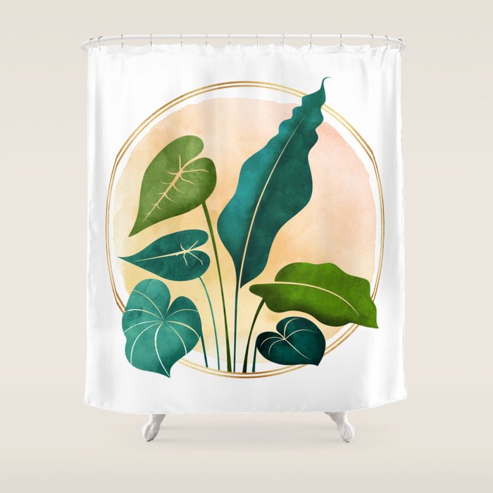 Opening Act Tropical Greenery Shower Curtain