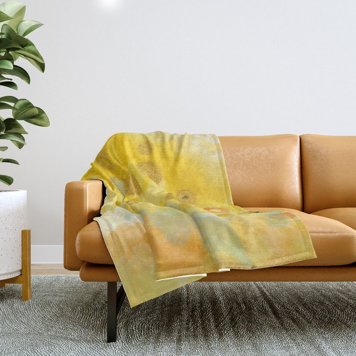 Abstract Autumn With Gold And Warm Light Throw Blanket