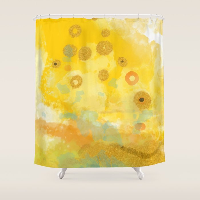 Abstract Autumn With Gold And Warm Light Shower Curtain
