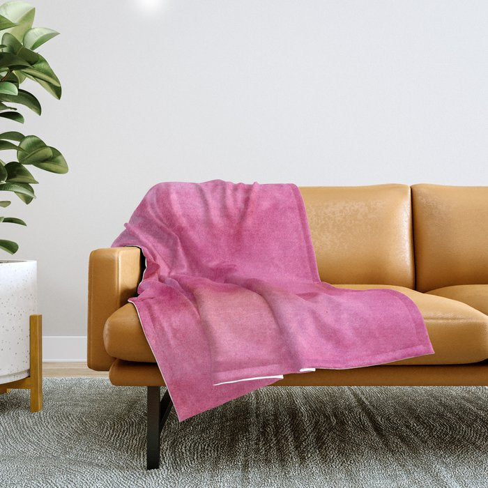 Blush Pink Magenta Watercolor Paint Gradient Throw Blanket