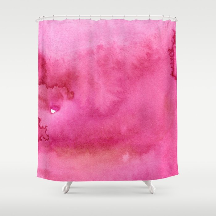 Blush Pink Magenta Watercolor Paint Gradient Shower Curtain