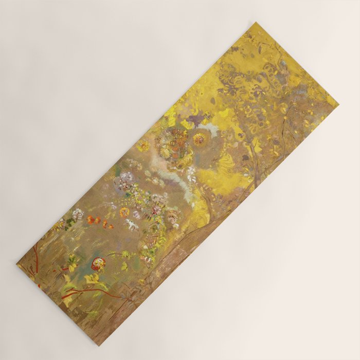 Odilon Redon "Trees On A Yellow Background" Yoga Mat
