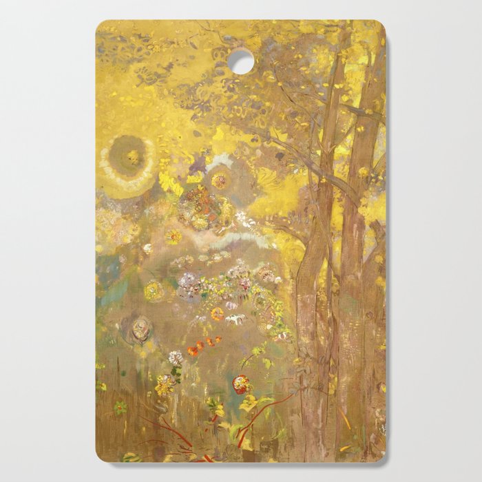 Odilon Redon "Trees On A Yellow Background" Cutting Board
